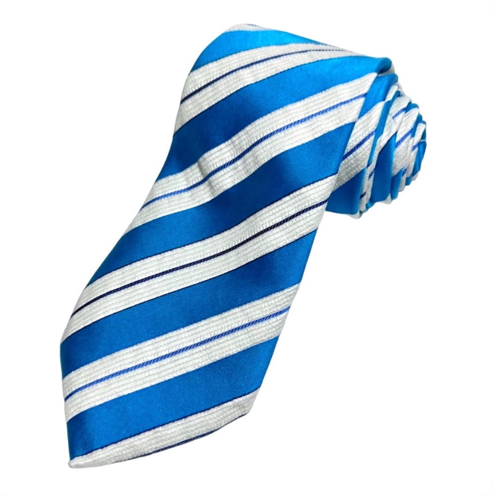 MEN'S NECKTIE - RESILIO { TOTAL LENGHT 57 1/2 } BLUE & WHITE